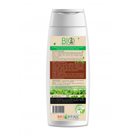 BIO-SHAMPOO ARGAN YAĞLI - SAÇA PARLAKLIK VE HACIM VEREN BITKISEL BAKIM ŞAMPUANI - 400ML